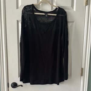 Torrid Elegant Black Lace Blouse